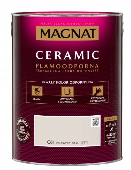 Magnat Ceramic Ceramiczna Farba Do Ścian Piaskowy Opal C81 5l