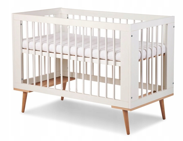 ŁÓŻECZKO Dziecięce Drewniane 120x60 Białe SOFIE Skandynawskie + MATERAC Kod producenta ŁÓŻECZKO Dziecięce Drewniane 120x60 Białe