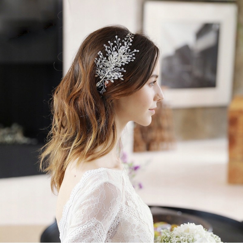 Svatební Čelenka Do Vlasů Křišťály Diadém Svatební Ozdoba Věnec Boho Stříbro