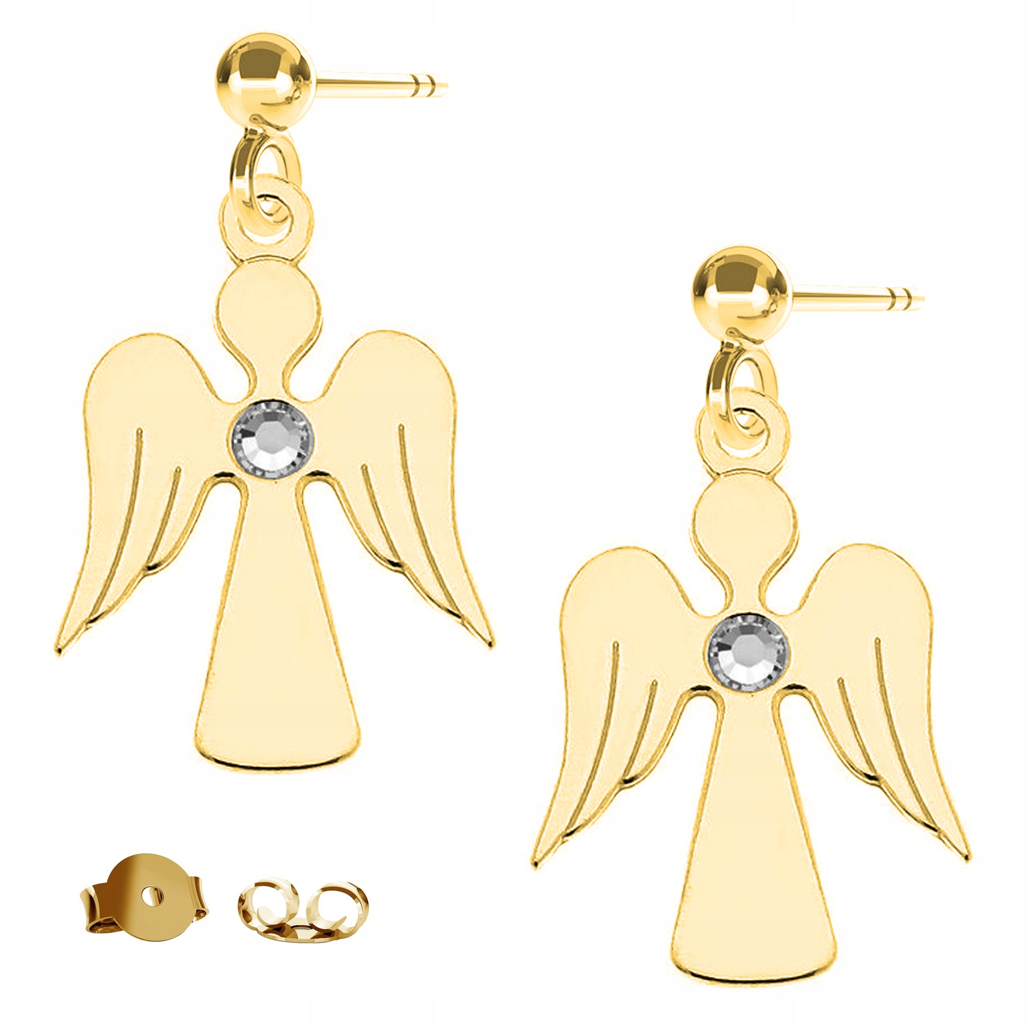 Náušnice zlaté Andílek Zirkon 925