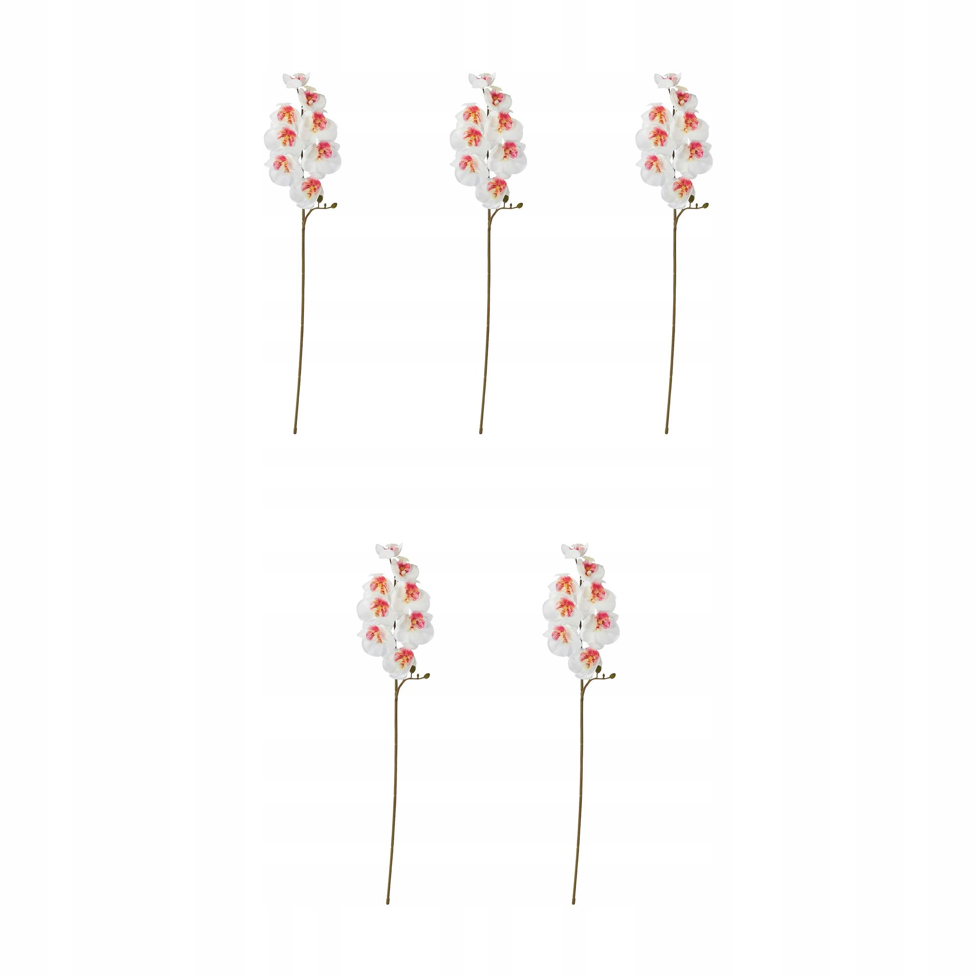5 ks Umělý Květ Orchidej Bílá 60 cm Dekorace do interiéru Smycka