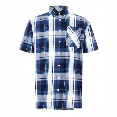 Pánská košile Lee Cooper XL, bílo-granátová, krátký rukáv, bavlna