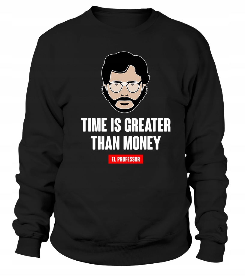 Pánská Mikina Time is Greater Than Money Xs Černá pro muže, muže a muže