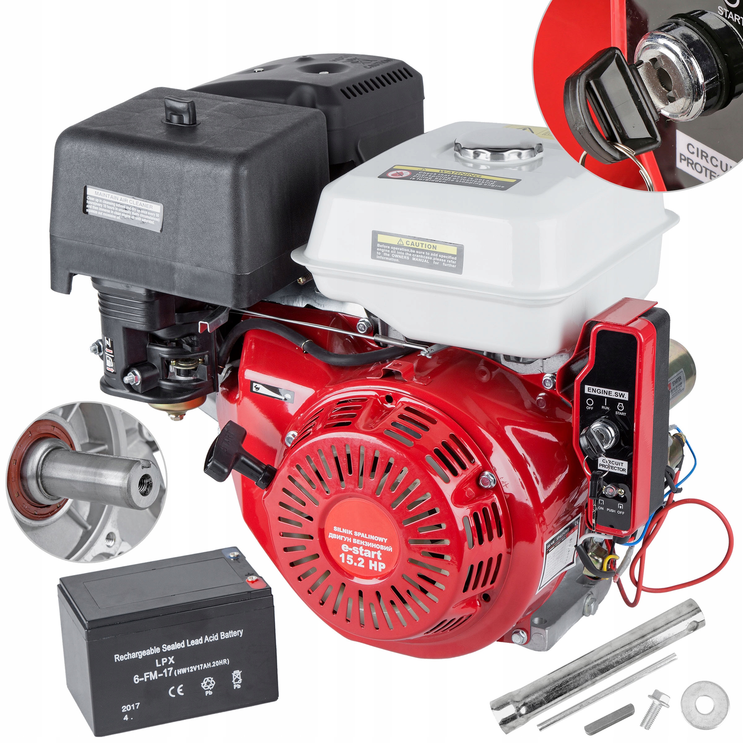 ДВИГАТЕЛЬ ВНУТРЕННЕГО СГОРАНИЯ 15.2 HP 190F ЗАПУСК С КЛЮЧА