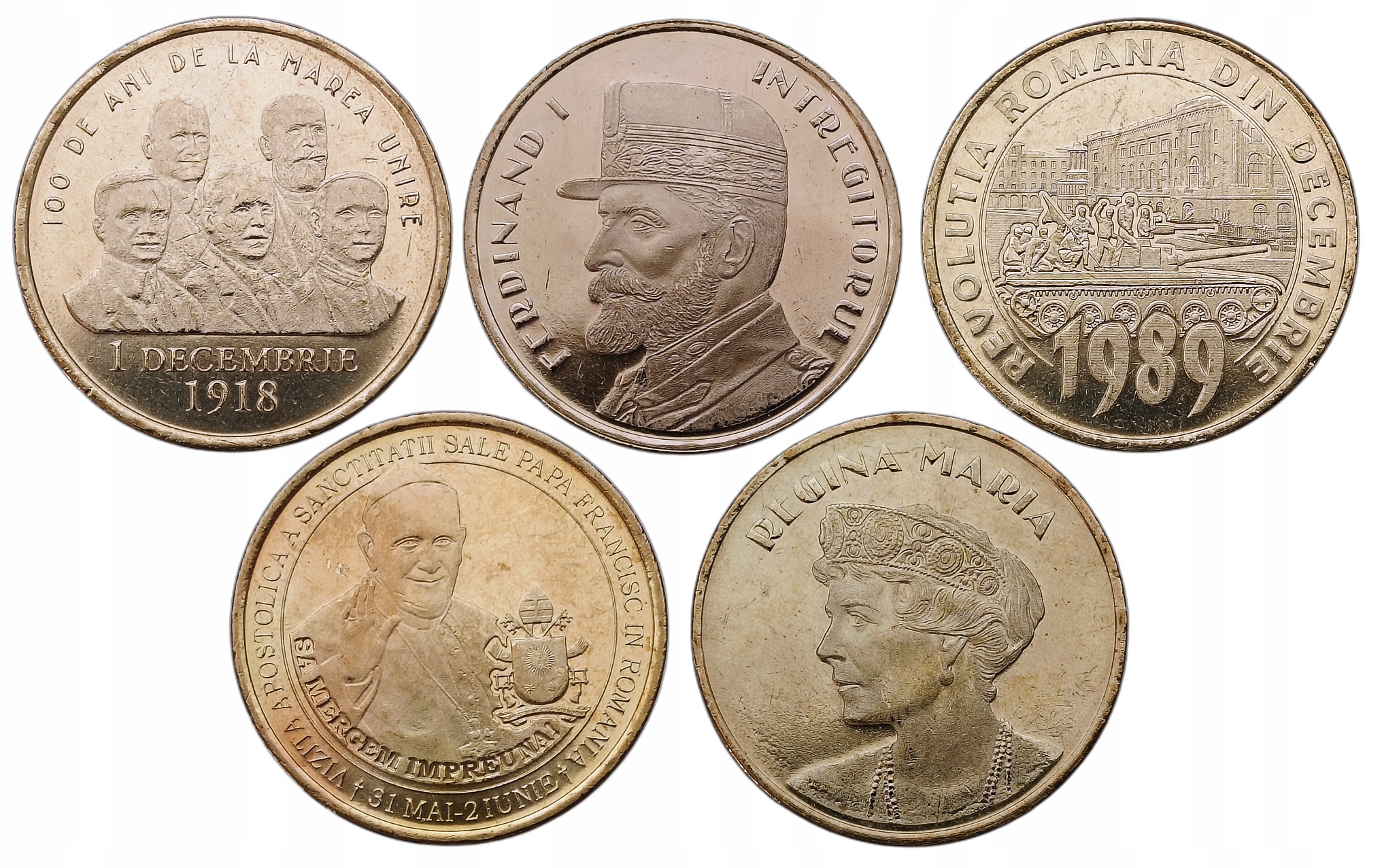 РУМЫНИЯ НАБОР 5 МОНЕТ 50 БАНИ 2018-2019 ПАМЯТНЫЕ МОНЕТНЫЕ ДВОРЫ
