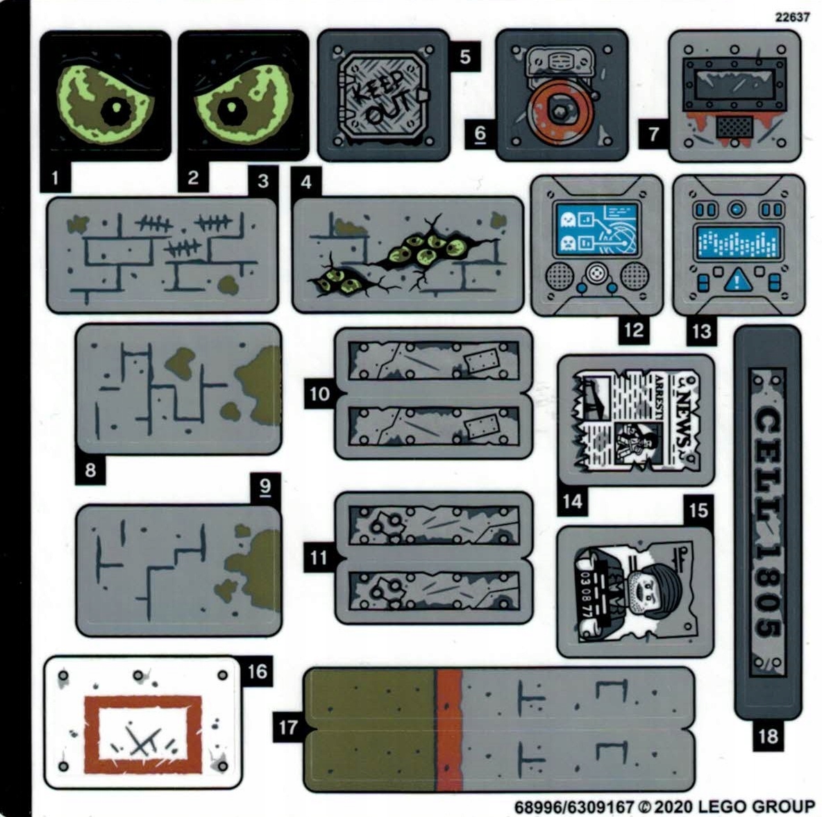 

Lego Naklejki Hidden Side (70435/68996/6309167)