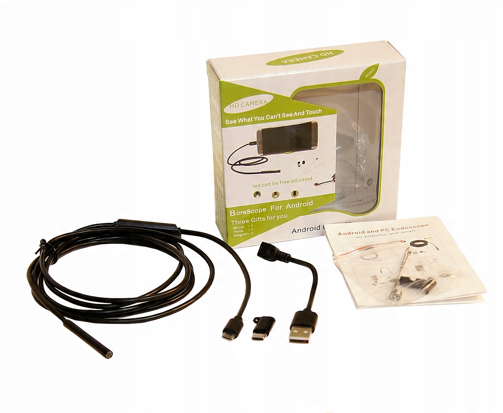 

Kamera Endoskopowa 5,5mm 1280x720p 2m Usb C micro