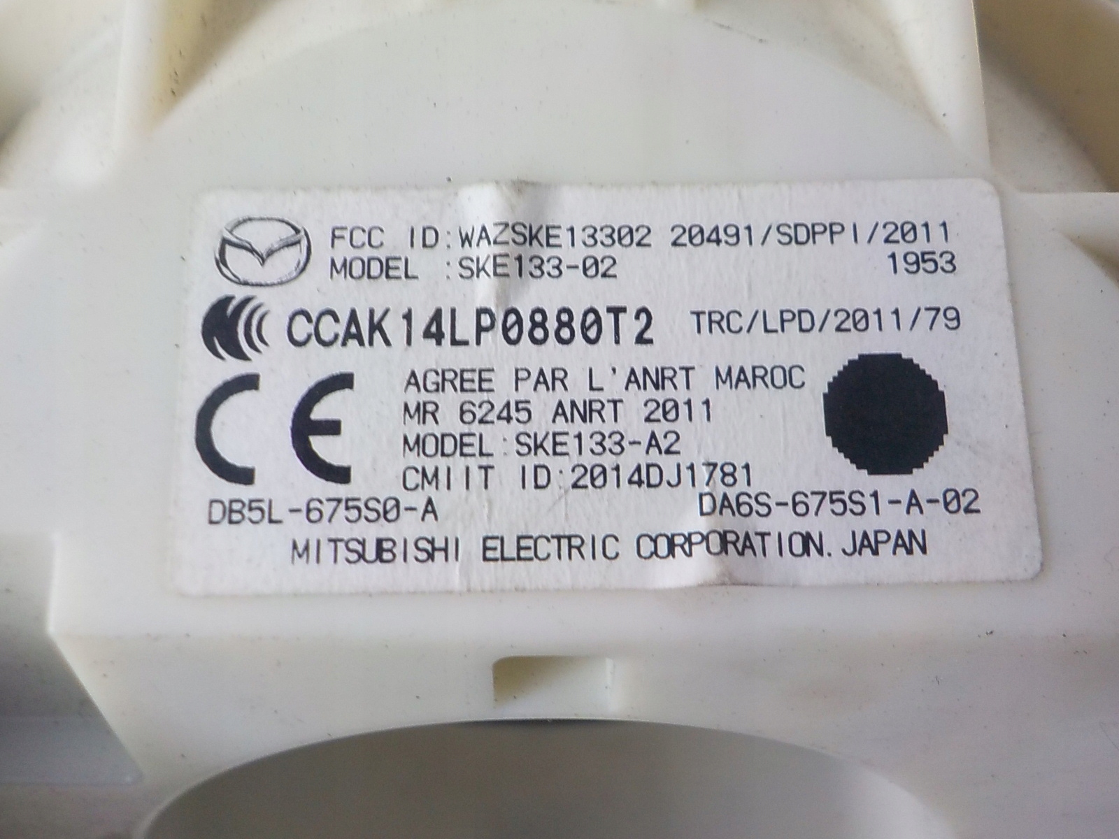 MAZDA 6 III GJ DEVIO LUCI TERGICRISTALLO TERGI CCAK14LP0880T2
