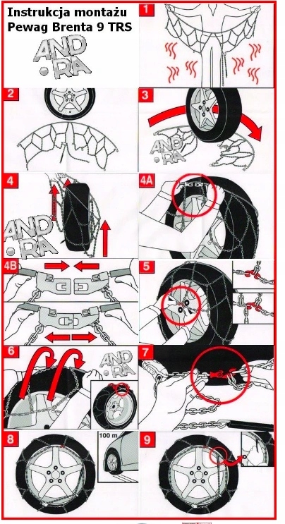 Łańcuchy śniegowe Pewag Taurus TRS 9mm gr.73 I 205/55R16 Kod producenta 5906505151368
