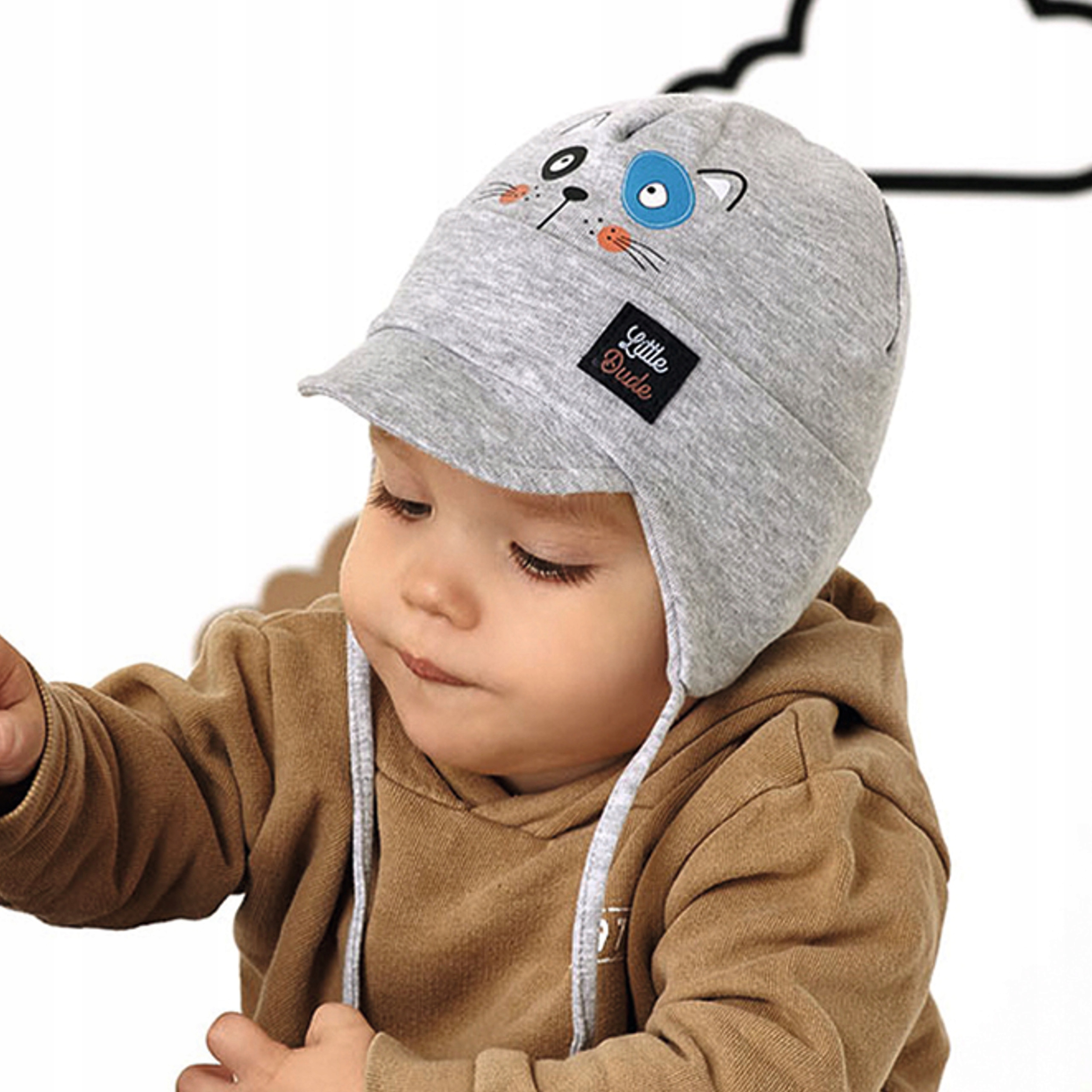 CZAPKA CHŁOPIĘCA Z DASZKIEM WIĄZANA BAWEŁNA r48 50 Marka Ajs