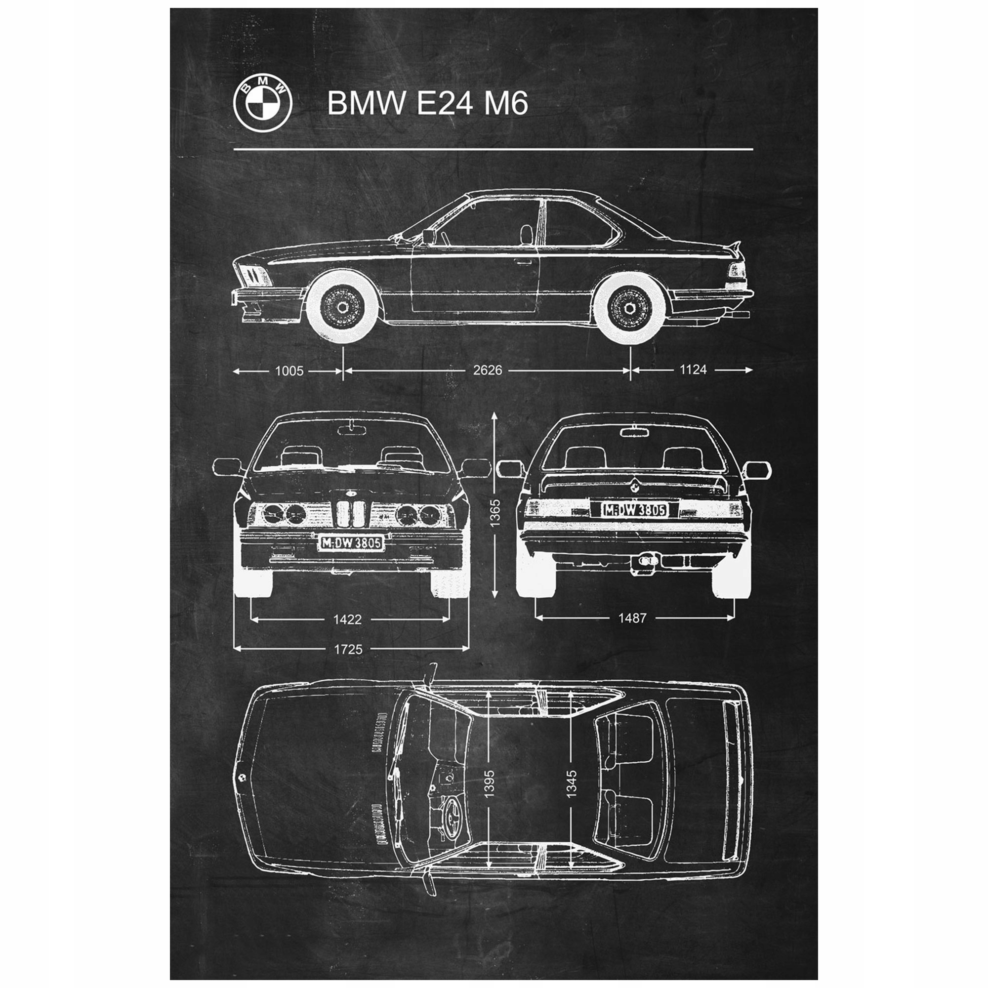 

Plakat Bmw E24 M6 Retro Schemat A1+