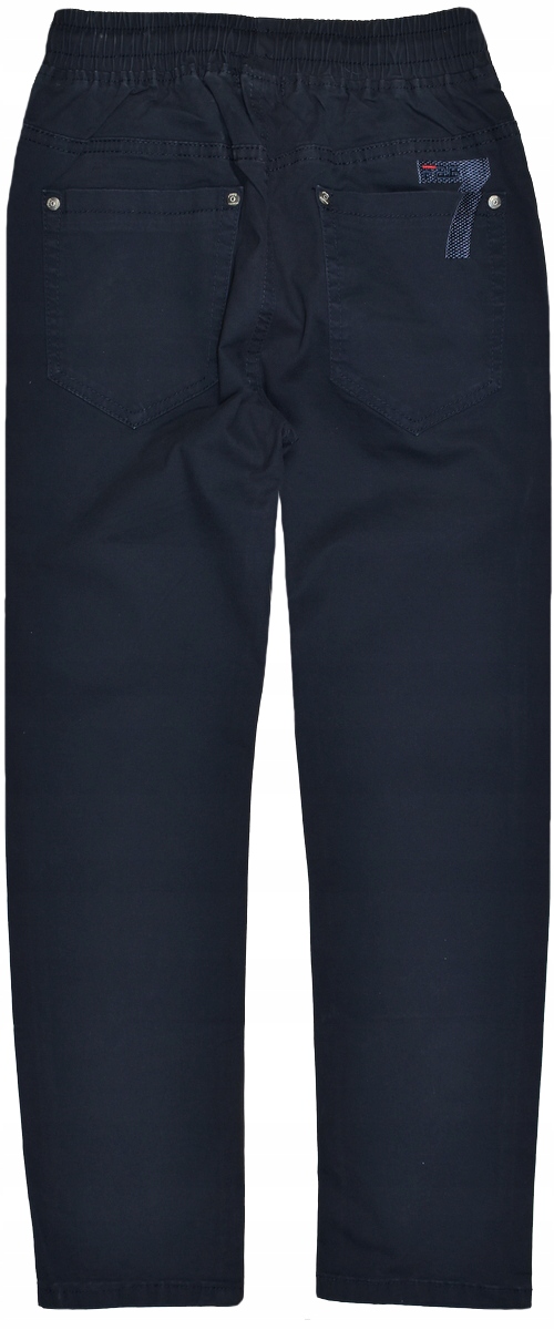 F26 Granatowe Wygodne SPODNIE Wizytowe Elastyczne 7 Guma w pasie - 134/140 Rozmiar (new) 140 (135 - 140 cm)