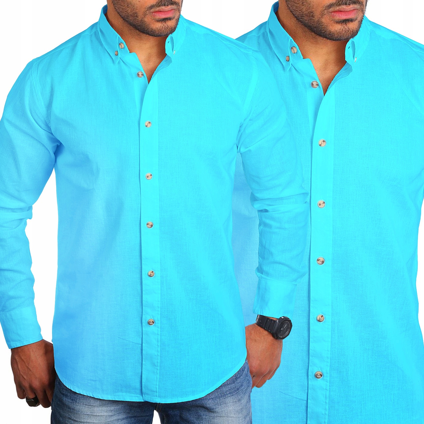 Pánská lněná košile Klasická každodenní Len