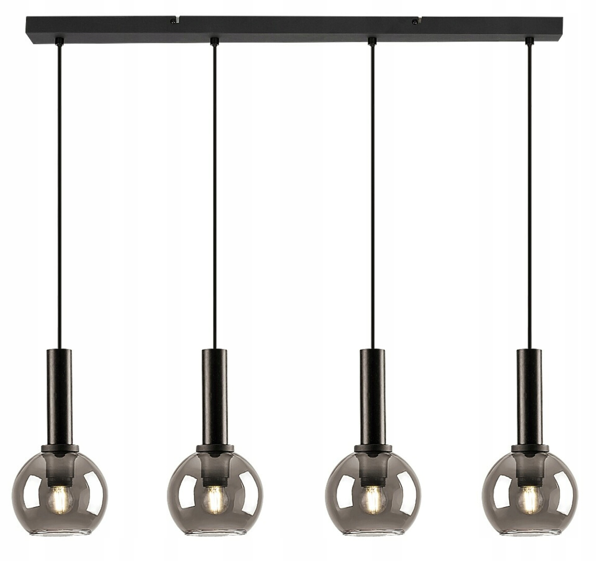 Závesné svietidlo Rabalux Centio 4xE27, čierne, sklenené tienidlo, 72174