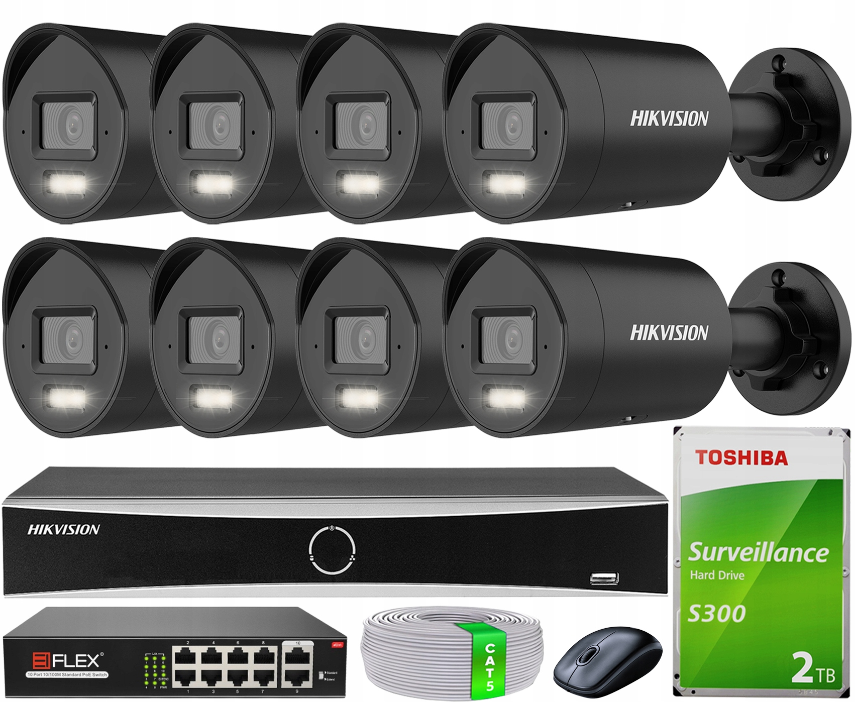 Sada na monitorovanie 8MPx Hikvision AcuSense 8x DS-2CD2083G2-LI2U Black PoE
