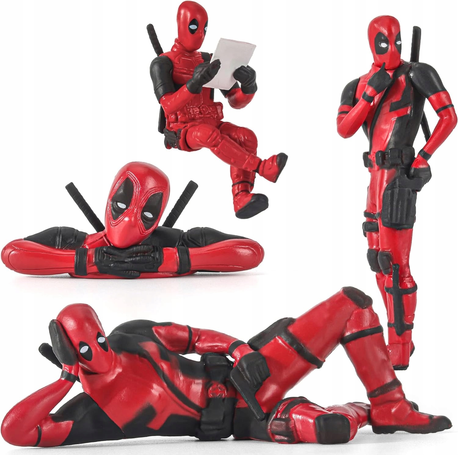4 SZTUKI FIGUREK DEADPOOL ANIME ZABAWKI DO DEKORACJI DOMU SAMOCHODU BIURKA
