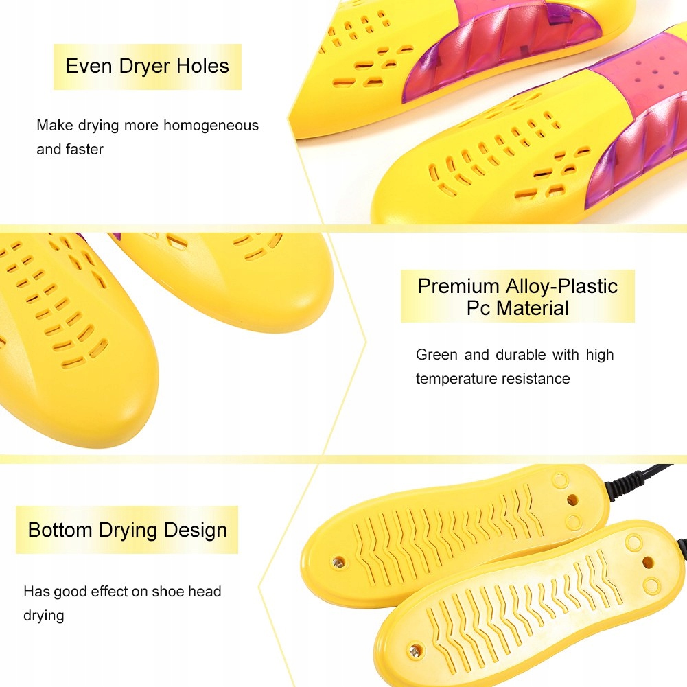 OSUSZACZ DO BUTÓW SUSZARKA ELEKTRYCZNA OBUWIA Kolor dominujący bezbarwny