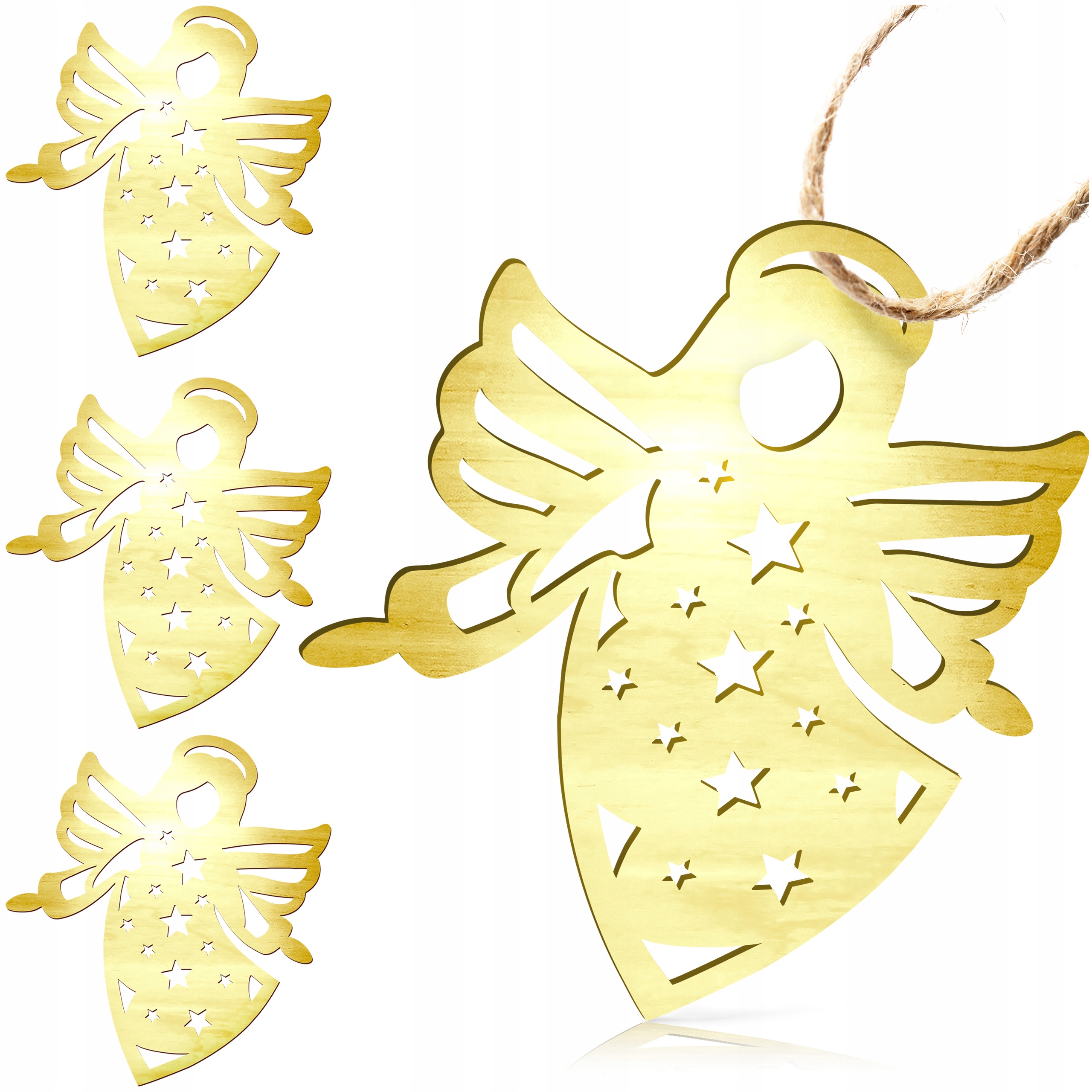 

Bombki Drewniane Zawieszki Świąteczne Aniołki 4szt