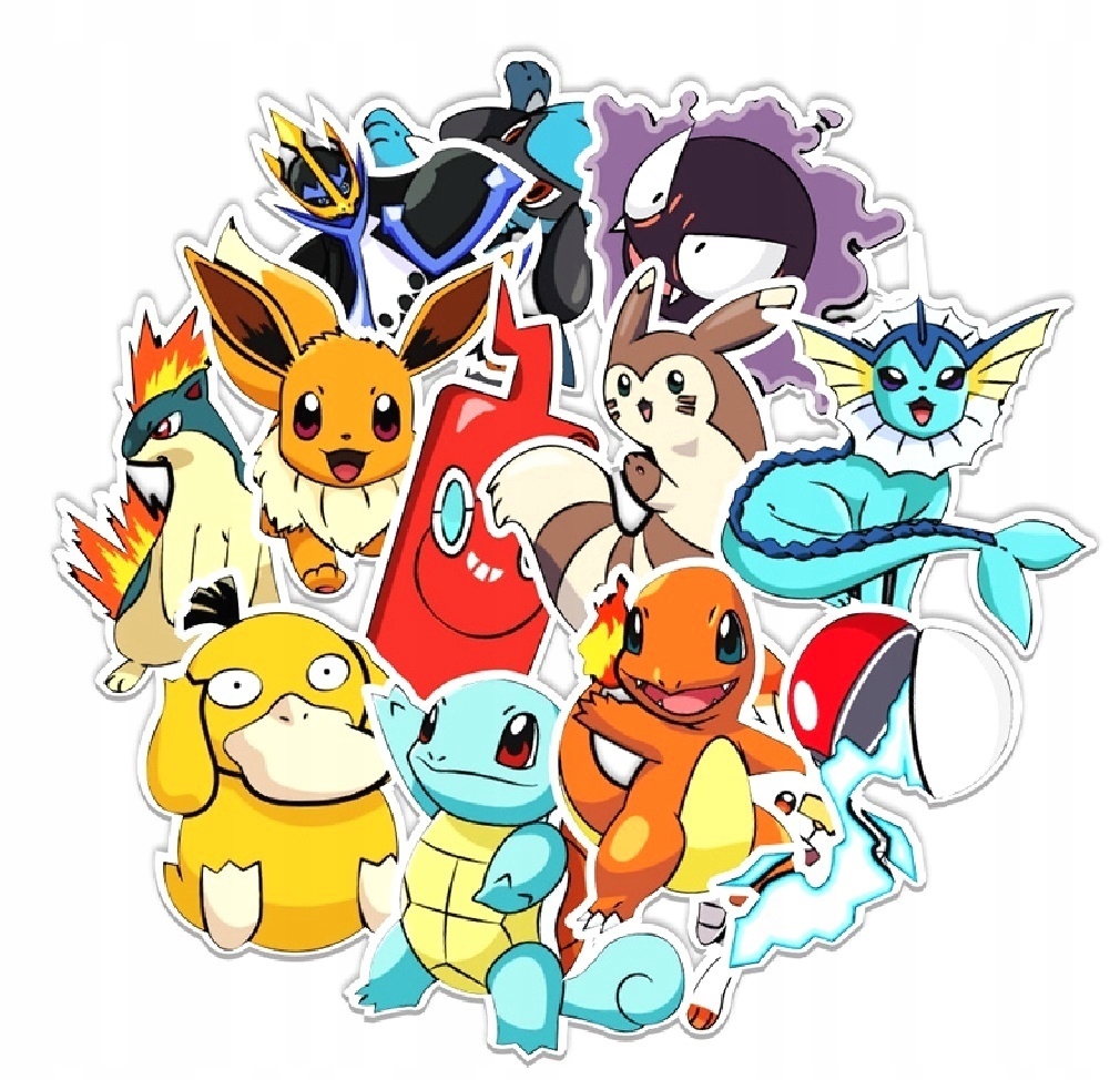 

Sticker-bomb Nakleki x50 Wlepy Anime MIX Pokemon