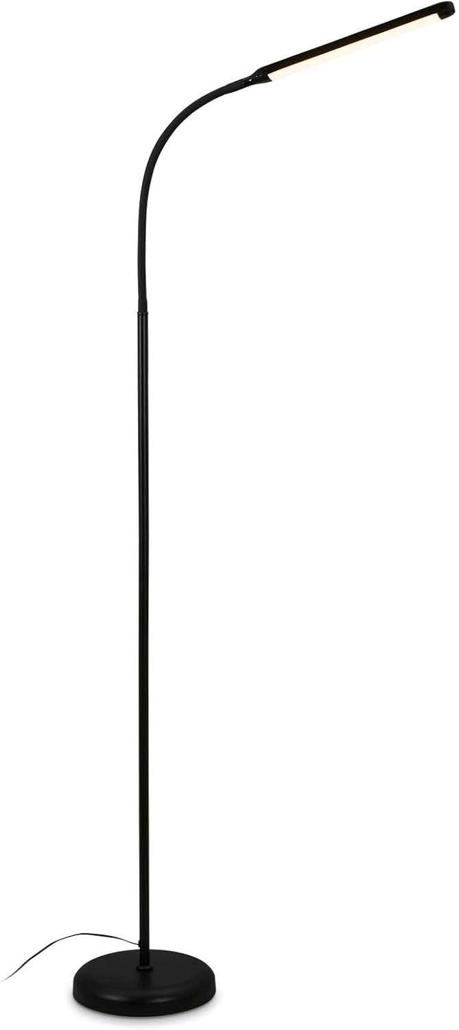 Led Podlahová Lampa Čierna 6W Flexibilné Rameno Stmievanie 4 Úrovne