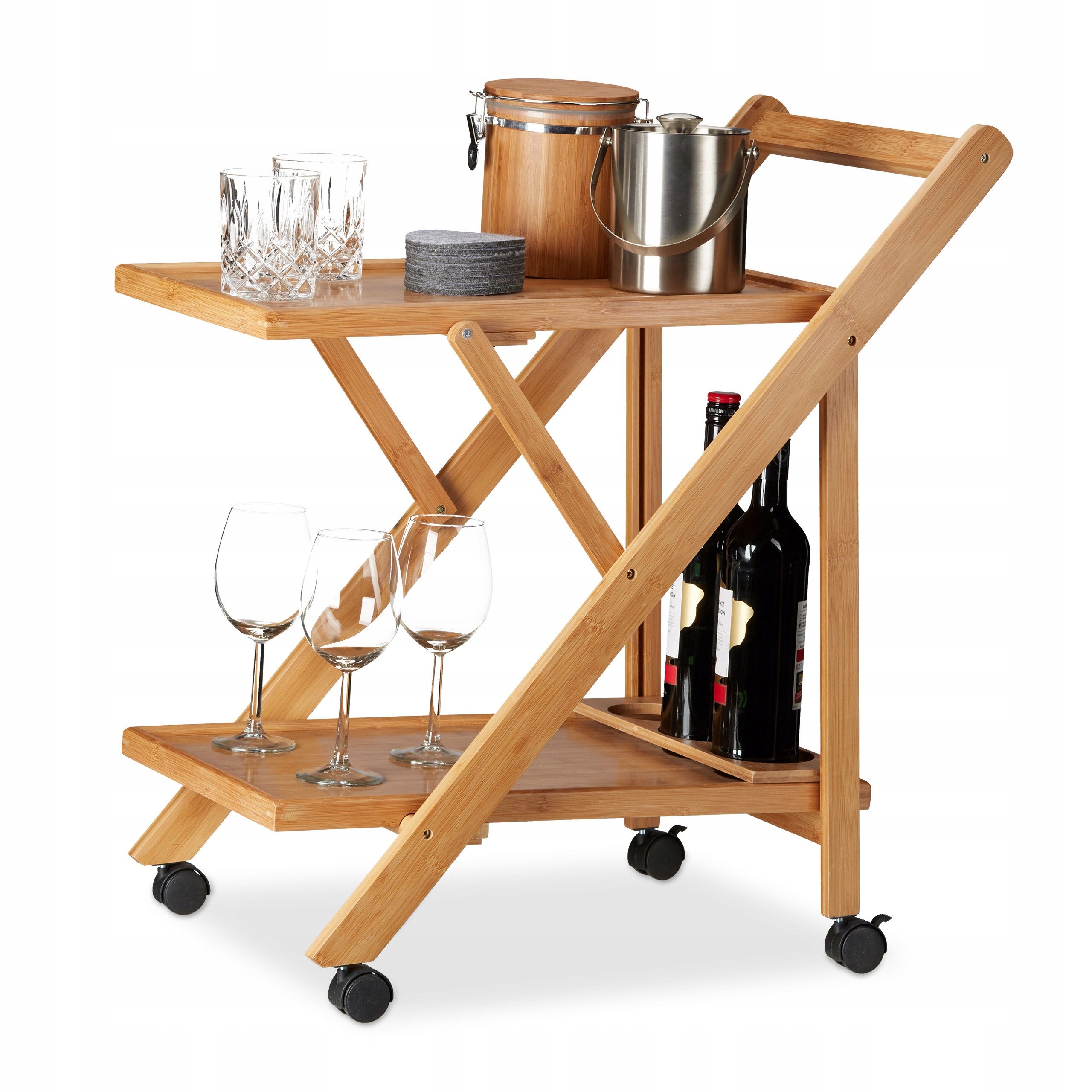 Kuchynský servírovací vozík RD2164, bambus