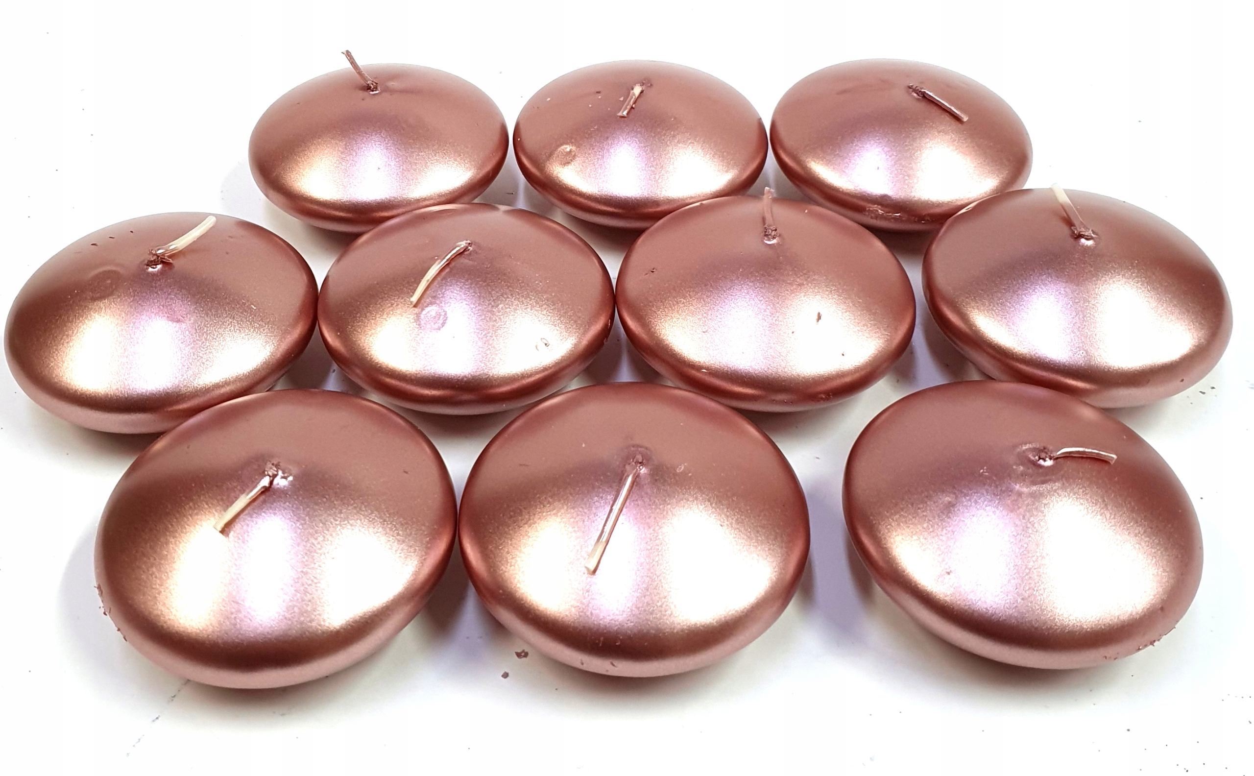 ŚWIECE PŁYWAJĄCE OWAL 80mm - RÓŻOWE ZŁOTO METALIK