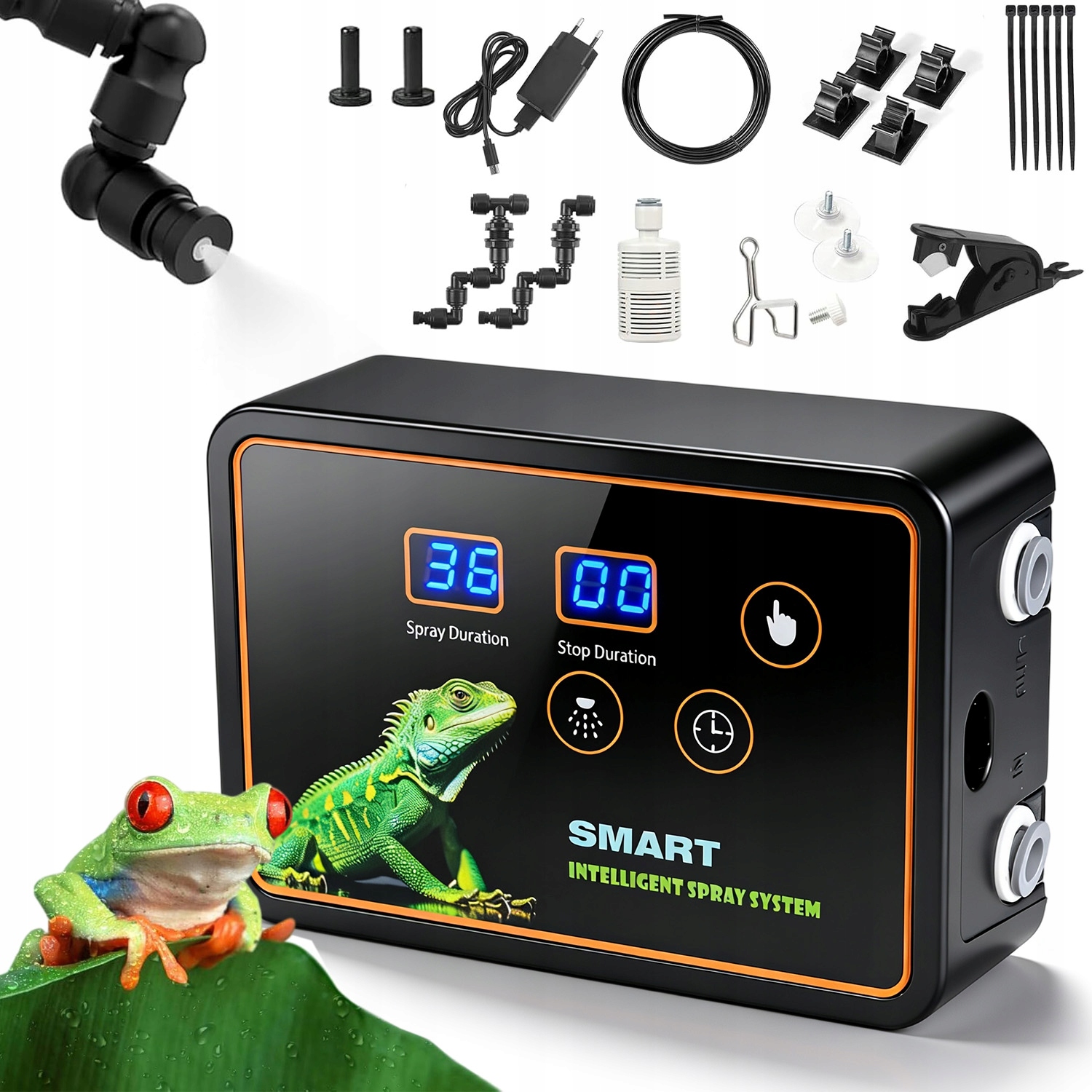 Levně Zavlažovač Do Terária 360° 2 Trysky Pro Obojživelníky S Časovačem