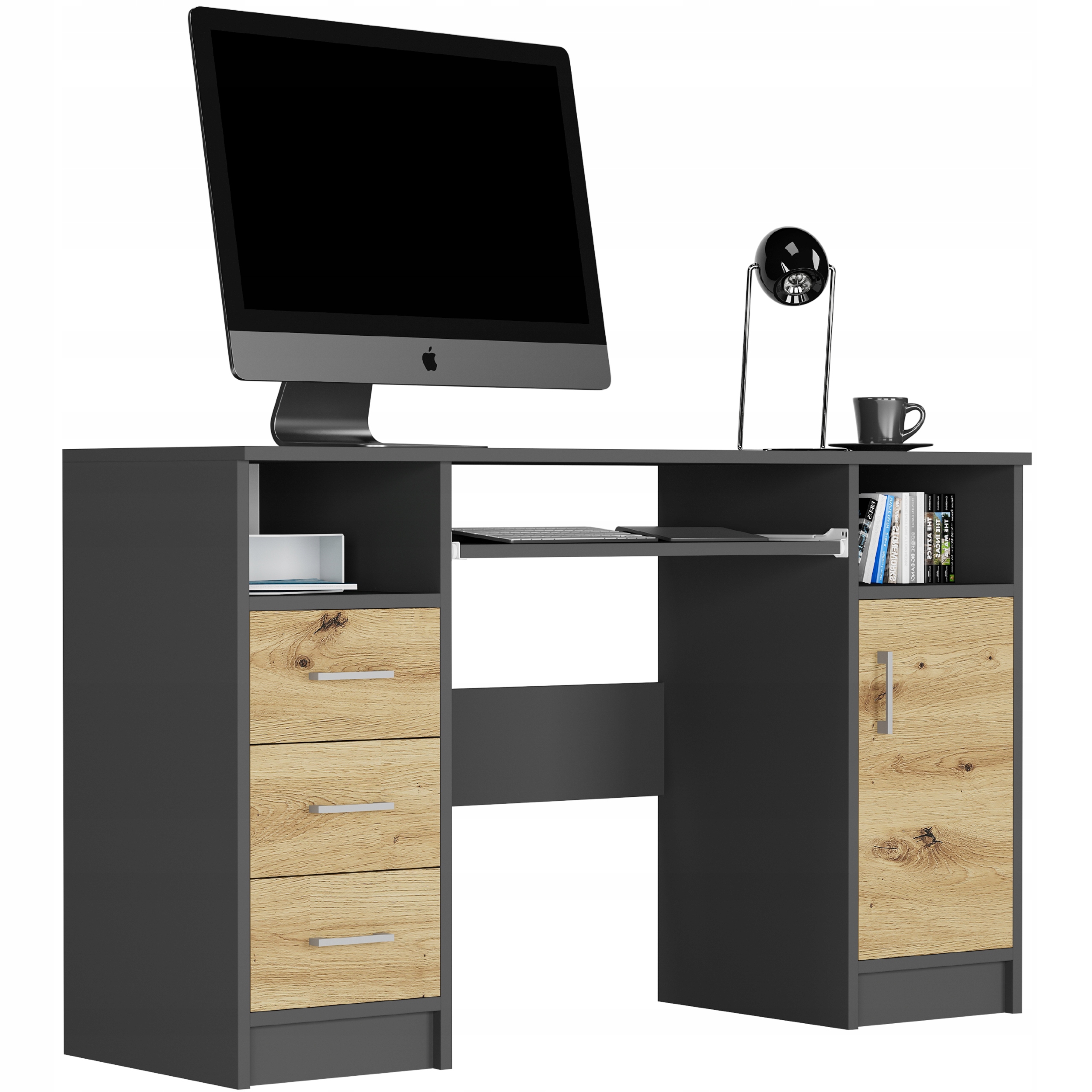 Biurko komputerowe stolik 124cm N-11 ANTRACYT MIX ARTISAN