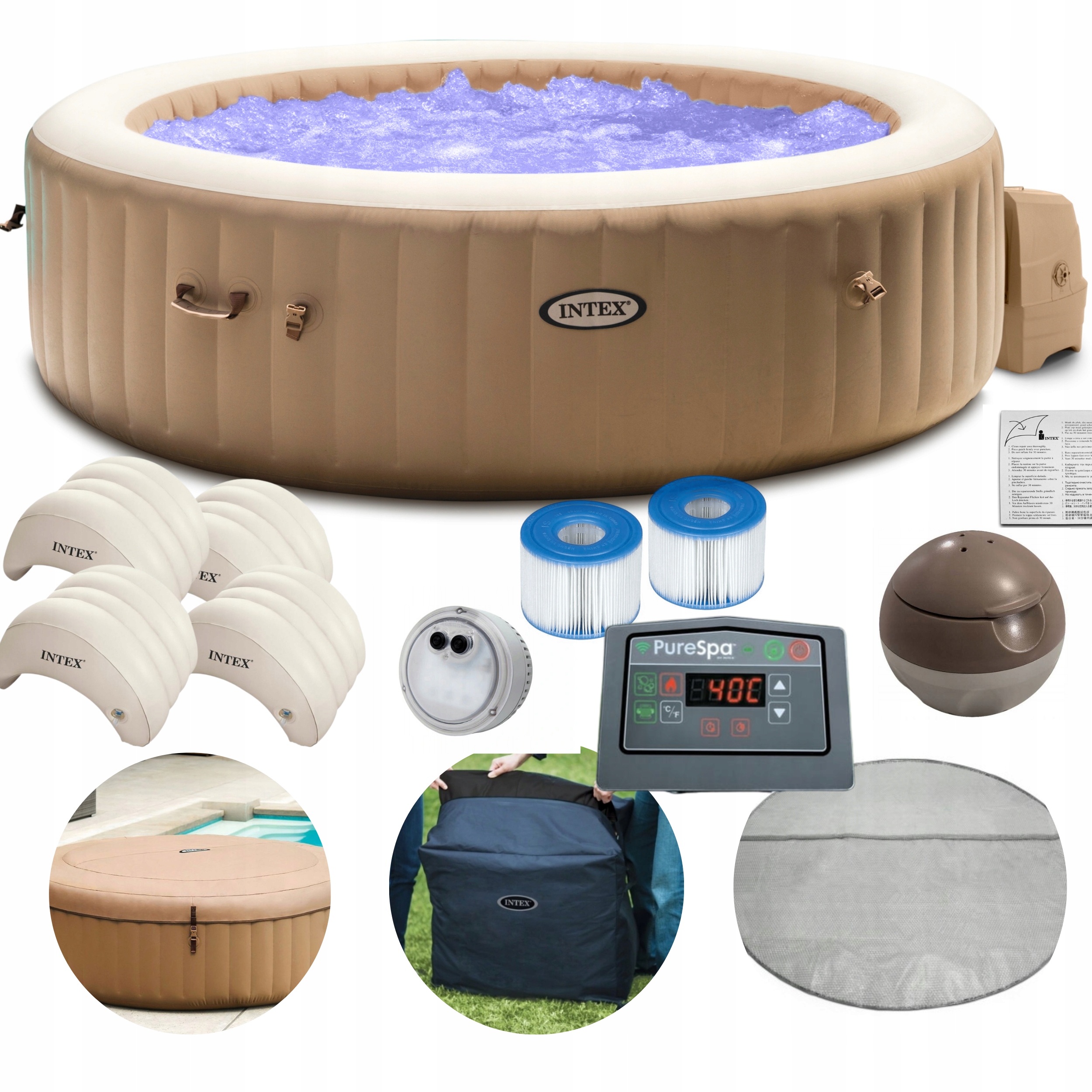 

Duże Dmuchane Jacuzzi Spa Hydromasaż Intex 28428