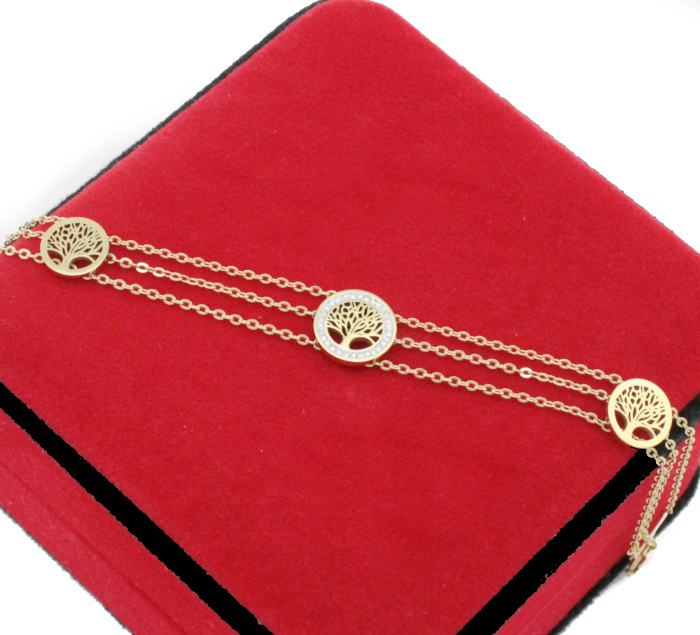 BRANSOLETKA ZŁOTA DRZEWKA SZCZĘŚCIA STAL 316 L Marka Inna marka