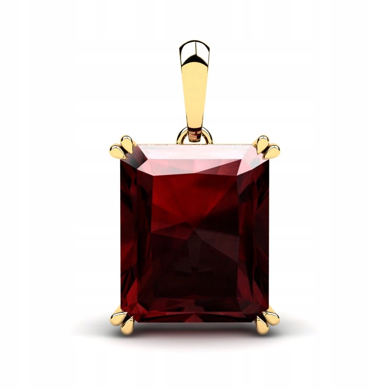 

Wisiorek Złoty Z Bordową Cyrkonią 12X10MM