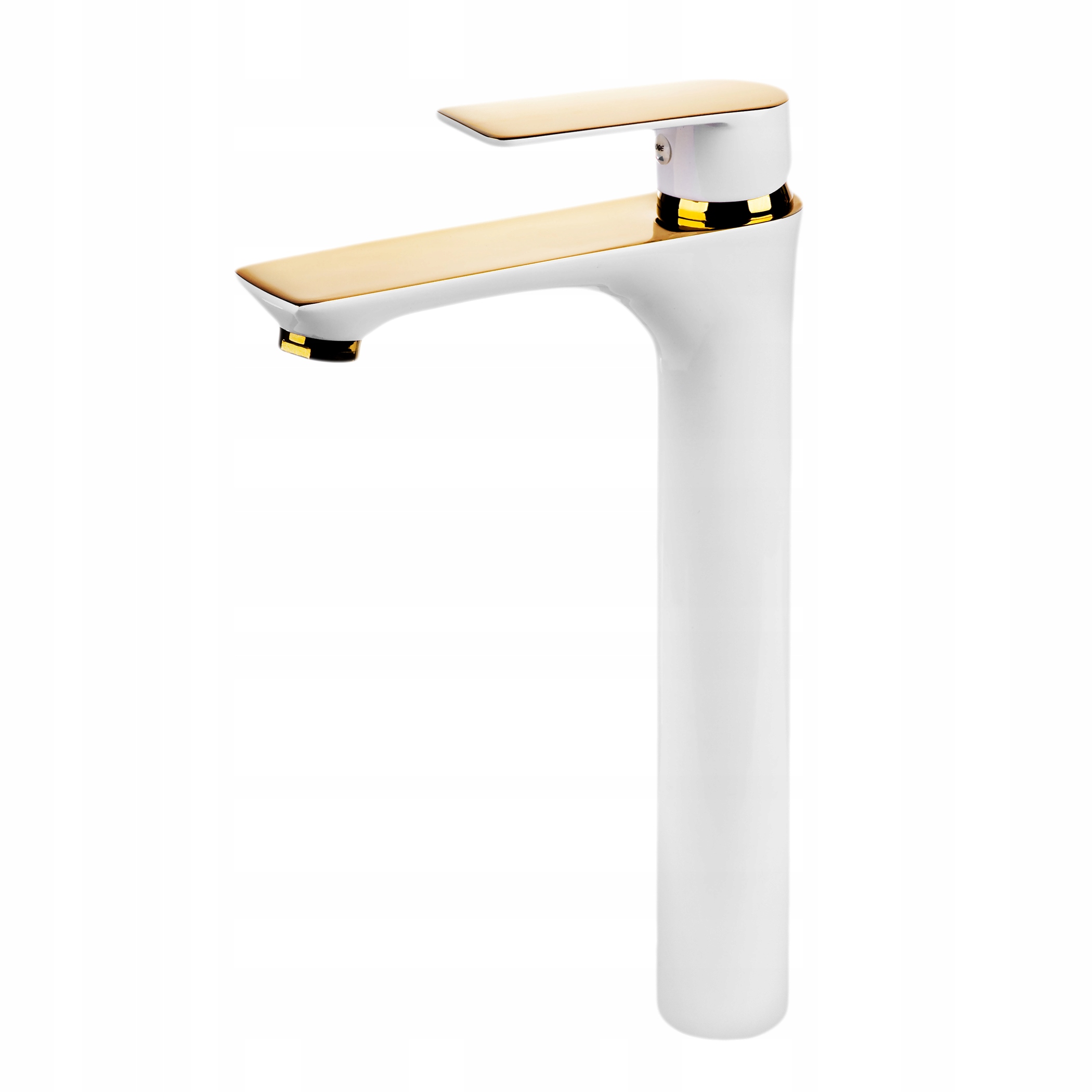 Umyvadlová baterie koupelnová zlatá baterie bílý lesk zlatý 27x16 cm mosaz