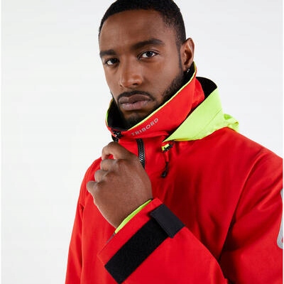 Kurtka żeglarska męska Tribord Sailing 500 Kolor dominujący pomarańcze i czerwienie