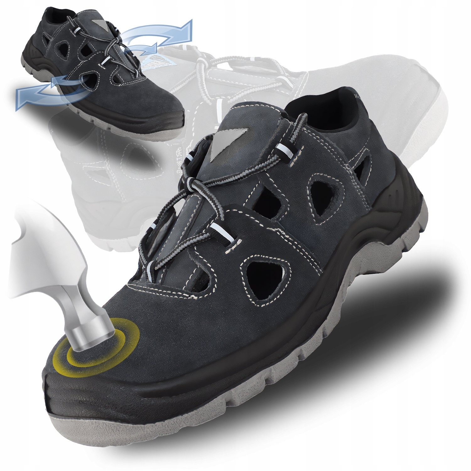 Półbuty Buty Robocze Sandały Lekkie Sportowe Z Noskiem S1 Letnie Bslace Air