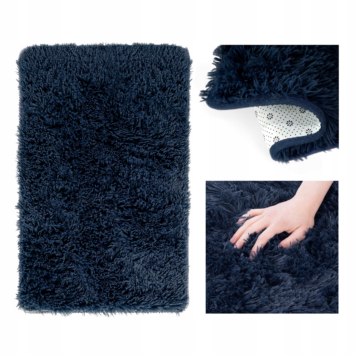 

Dywan duży 160x230 włosie Granatowy nonslip salon