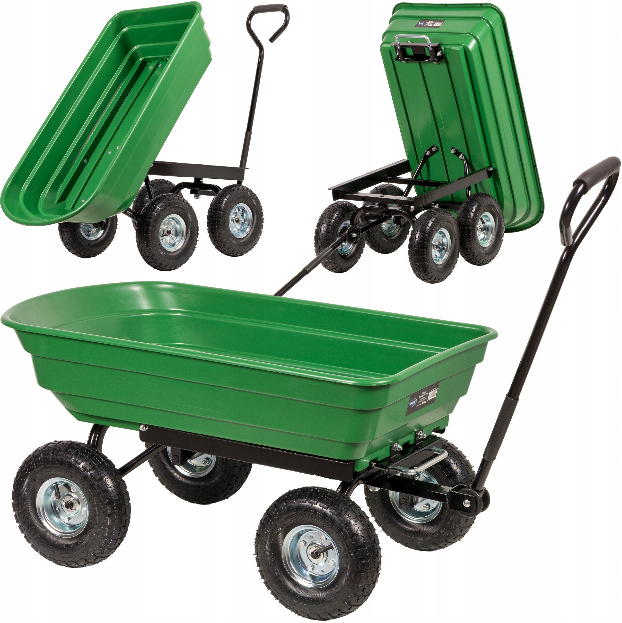 Wózek ogrodowy transportowy Wywrotka taczka 75l 250kg 3w1 Dooc przyczepka