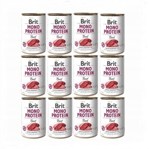 Brit Mono Protein Beef 12x400g Mokra karma monobiałkowa dla psa