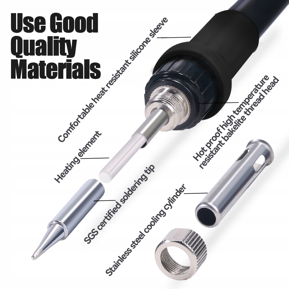 DŁUGA KOLBA LUTOWNICZA 907A 2m LUTOWNICA 45W 24V 852D+ 936 853DA 937D 853D Marka Technet