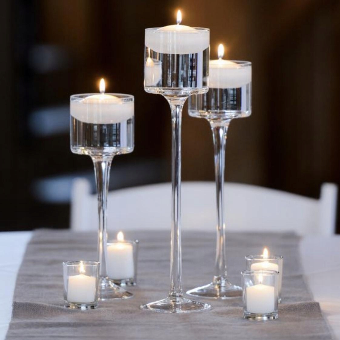 Świecznik Szklany Bankietowy 40cm fi 9cm Kod producenta 105798