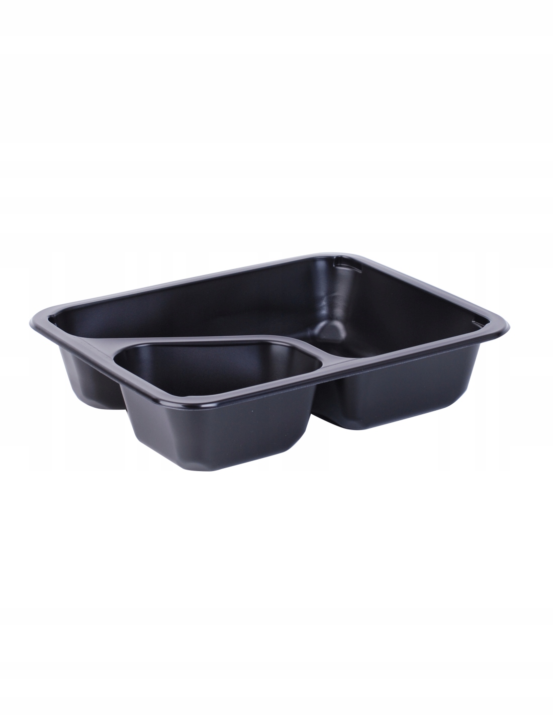 

Pojemniki obiadowe do zgrzewu czarne 50szt 2komory