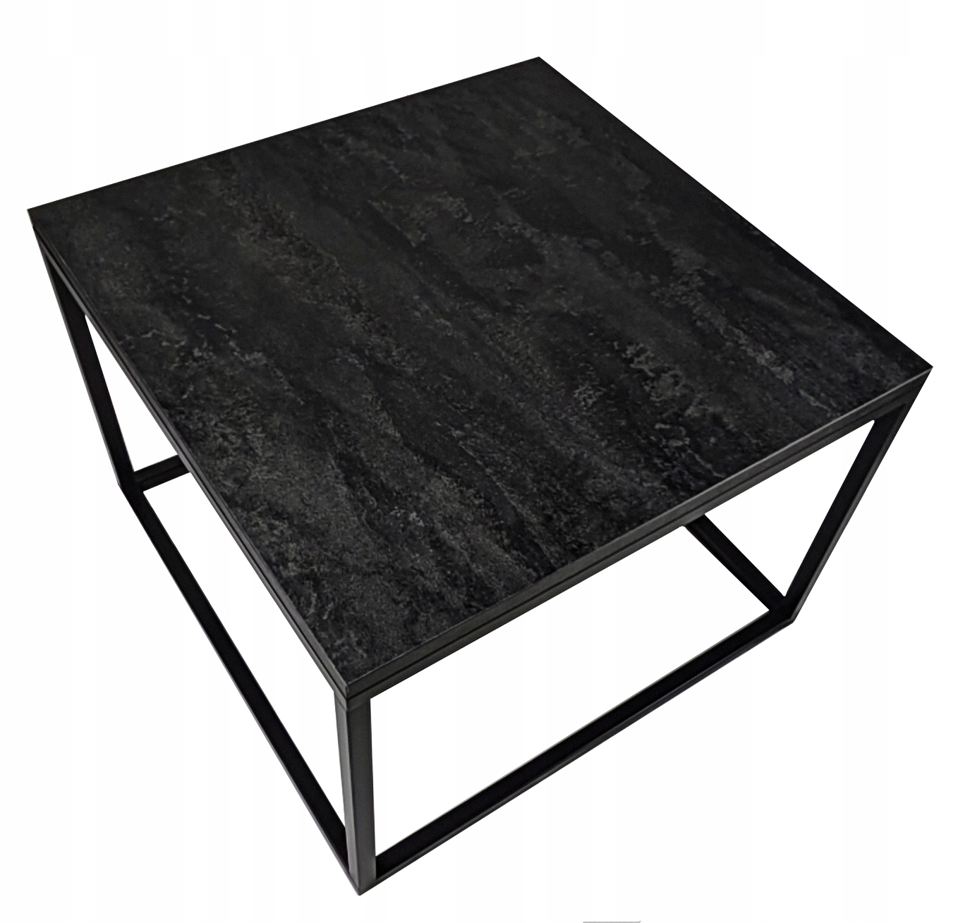 Kávový stolek loft kovový černý Beton 60x60