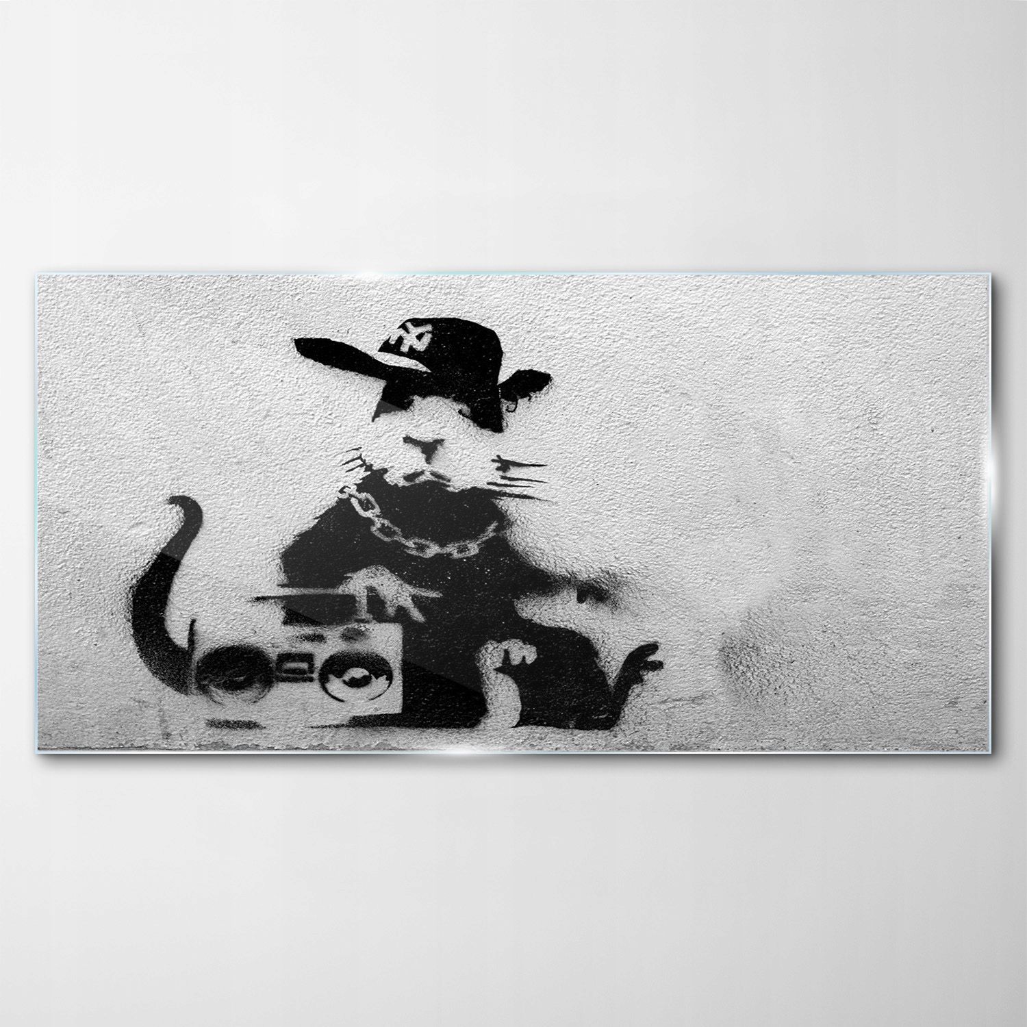 

Obraz szklany na ścianę Hood rat Banksy 140x70 cm