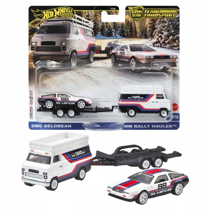 HOT WHEELS Premium Team Transport DMC DELOREAN HW RALLY HAULER #78 Kod producenta JBM35