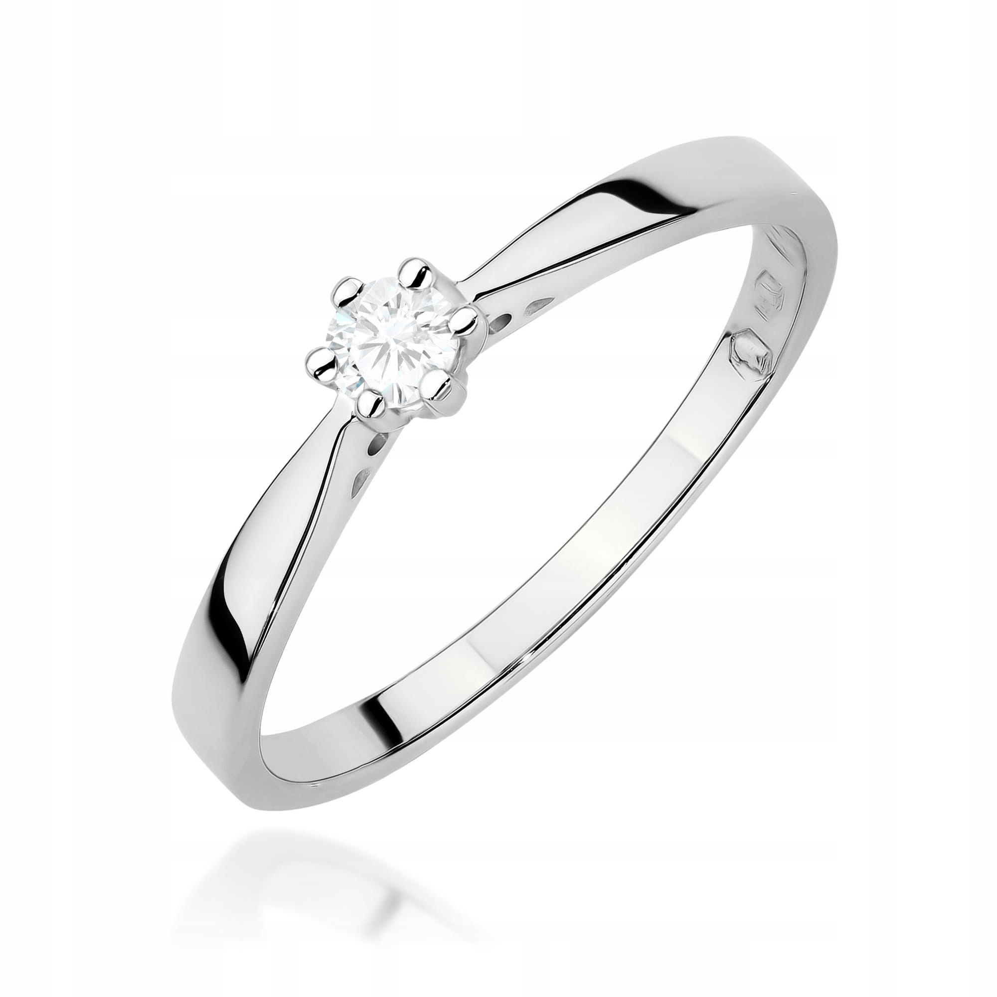Prstýnek z bílého zlata 585 s diamantem 0,10 ct s zásnubním očkem