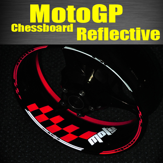 MotoGP Šachovnice Reflexní Samolepky pásky na kola ráfky okraje pro Honda