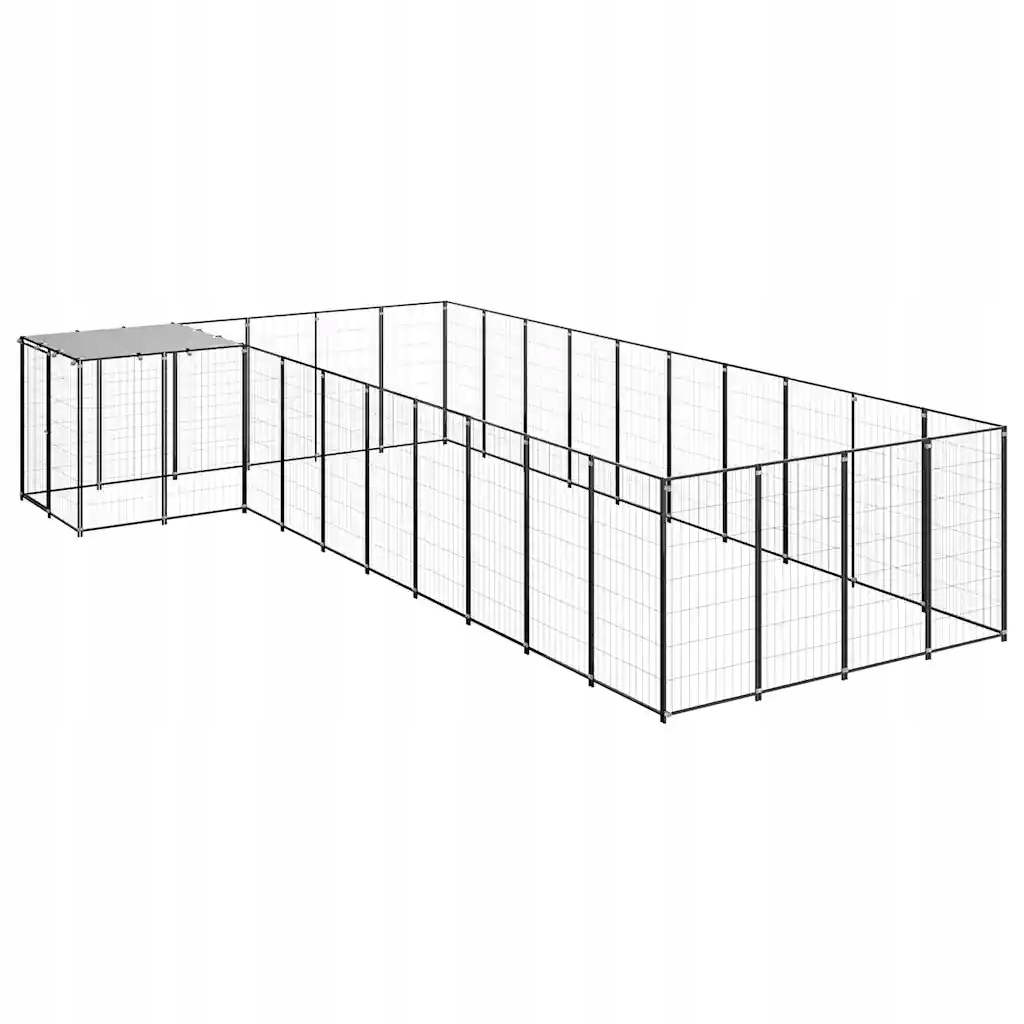 Levně Psí kotec černý 13,31 m² ocel