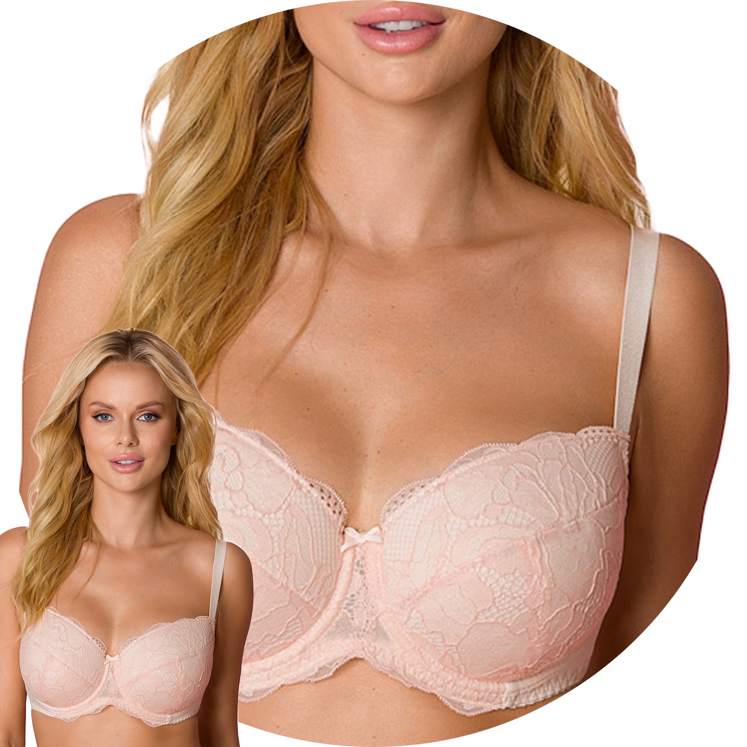 Vena VB-462 pudrově růžová krajka Vyztužená podprsenka 85F Cup