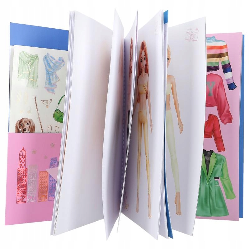 TOP MODEL SZKICOWNIK DRESS ME UP MODA +NAKLEJKI Rodzaj kolorowanka z naklejkami