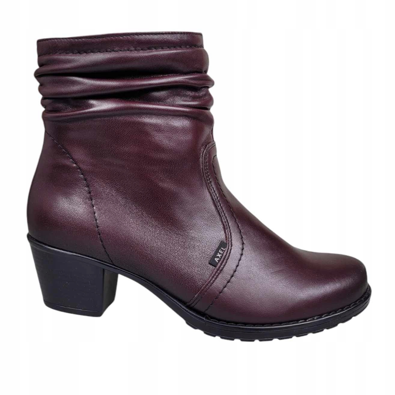 Axel Kotníkové Boty Na Kostce 4185 Bordo Rubín vel.37