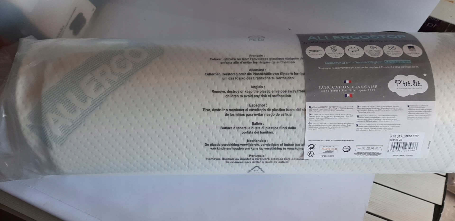 P'TIT LIT Materac zdejmowany Allergostop Mocny wsp Kod producenta 123
